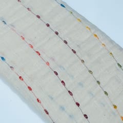 Off White Dobby Cotton Jacquard Fabric