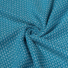 Blue Color Cotton Jacquard Fabric