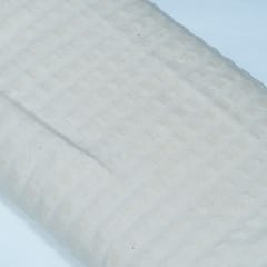 Off White Textured Cotton Jacquard Fabric