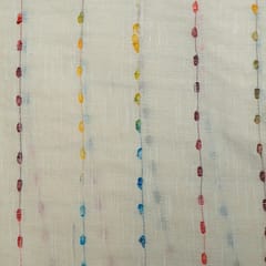 Off White Dobby Cotton Jacquard Fabric