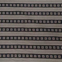 Beige and Black Stripe Design Cotton Blend Jacquard Fabric