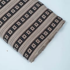 Beige and Black Stripe Design Cotton Blend Jacquard Fabric