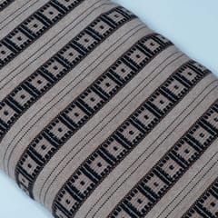 Beige and Black Stripe Design Cotton Blend Jacquard Fabric