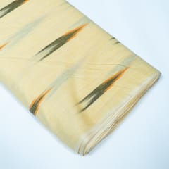 Green and Yellow Chevron Design Cotton Ikat Fabric