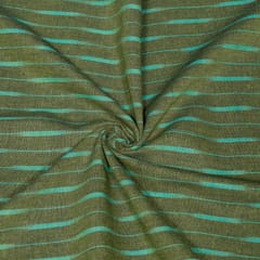 Green and Blue Stripe Design Cotton Ikat Fabric