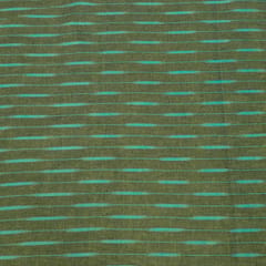 Green and Blue Stripe Design Cotton Ikat Fabric