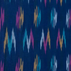 Cream and Green Design Cotton Ikat Fabric