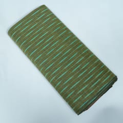 Green and Blue Stripe Design Cotton Ikat Fabric
