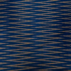Blue and Yellow Chevron Design Cotton Ikat Fabric