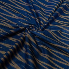 Blue and Yellow Chevron Design Cotton Ikat Fabric