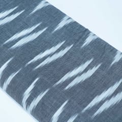 Grey and White Design Cotton Ikat Fabric