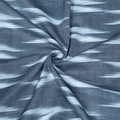 Grey and White Design Cotton Ikat Fabric