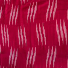 Pink and White Design Cotton Ikat Fabric