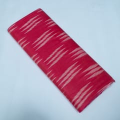 Pink and White Design Cotton Ikat Fabric