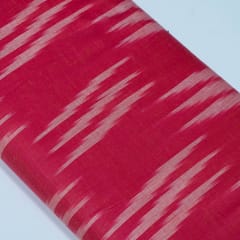 Pink and White Design Cotton Ikat Fabric
