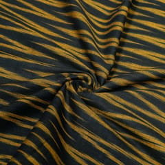 Black and Yellow Chevron Cotton Ikat Fabric