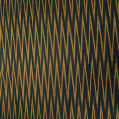 Black and Yellow Chevron Cotton Ikat Fabric