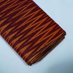 Brown and Yellow Chevron Design Cotton Ikat Fabric