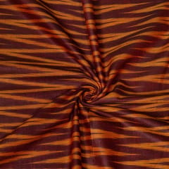 Brown and Yellow Chevron Design Cotton Ikat Fabric
