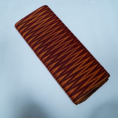 Brown and Yellow Chevron Design Cotton Ikat Fabric