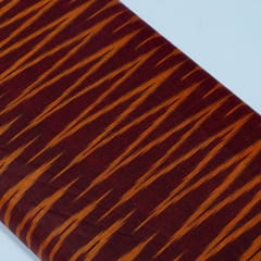Brown and Yellow Chevron Design Cotton Ikat Fabric