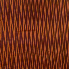 Brown and Yellow Chevron Design Cotton Ikat Fabric