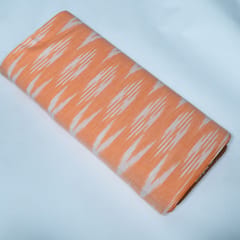 Peach and White Design Cotton Ikat Fabric