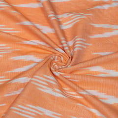 Peach and White Design Cotton Ikat Fabric