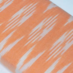 Peach and White Design Cotton Ikat Fabric