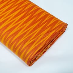 Orange and Yellow Chevron Design Cotton Ikat Fabric