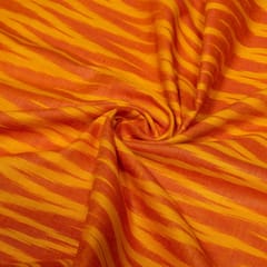 Orange and Yellow Chevron Design Cotton Ikat Fabric