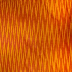 Orange and Yellow Chevron Design Cotton Ikat Fabric