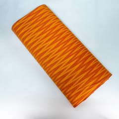 Orange and Yellow Chevron Design Cotton Ikat Fabric