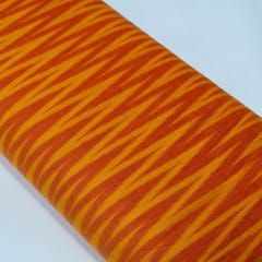Orange and Yellow Chevron Design Cotton Ikat Fabric