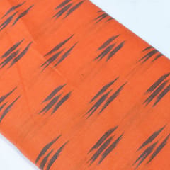 Orange and Black Design Cotton Ikat Fabric