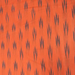 Orange and Black Design Cotton Ikat Fabric