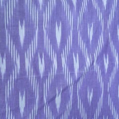 Purple and White Design Cotton Ikat Fabric