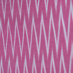 Pink and White Chevron Design Cotton Ikat Fabric