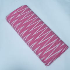 Pink and White Chevron Design Cotton Ikat Fabric