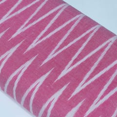 Pink and White Chevron Design Cotton Ikat Fabric