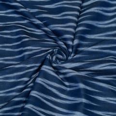 Blue Chevron Design Cotton Ikat Fabric