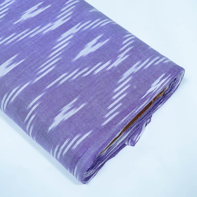 Purple and White Design Cotton Ikat Fabric