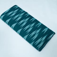 Teal Blue Color Cotton Ikat Fabric