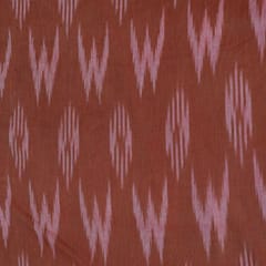 Brown Color Cotton Ikat Fabric