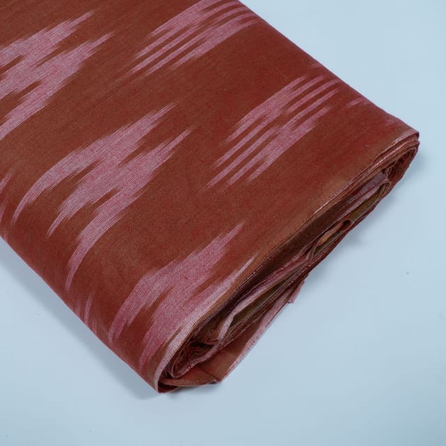 Brown Color Cotton Ikat Fabric