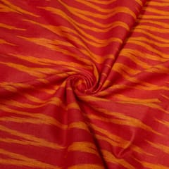 Red and Yellow Chevron Cotton Ikat Fabric
