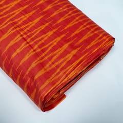 Red and Yellow Chevron Cotton Ikat Fabric