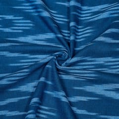 Blue Color Cotton Ikat Fabric