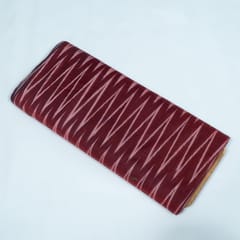 Maroon Color Chevron Design Cotton Ikat Fabric