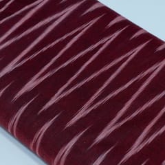 Maroon Color Chevron Design Cotton Ikat Fabric